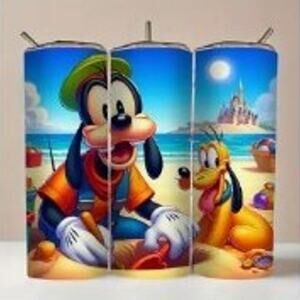 GOOFY & PLUTO 20oz Stainless Steel Insulated Tumbler & Straw - New